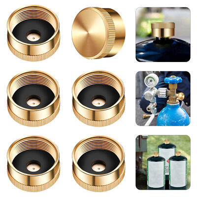 6pcs Solid Brass Cap for Protect Refill 1 LB Propane Bottle Gas Tank Cylinder