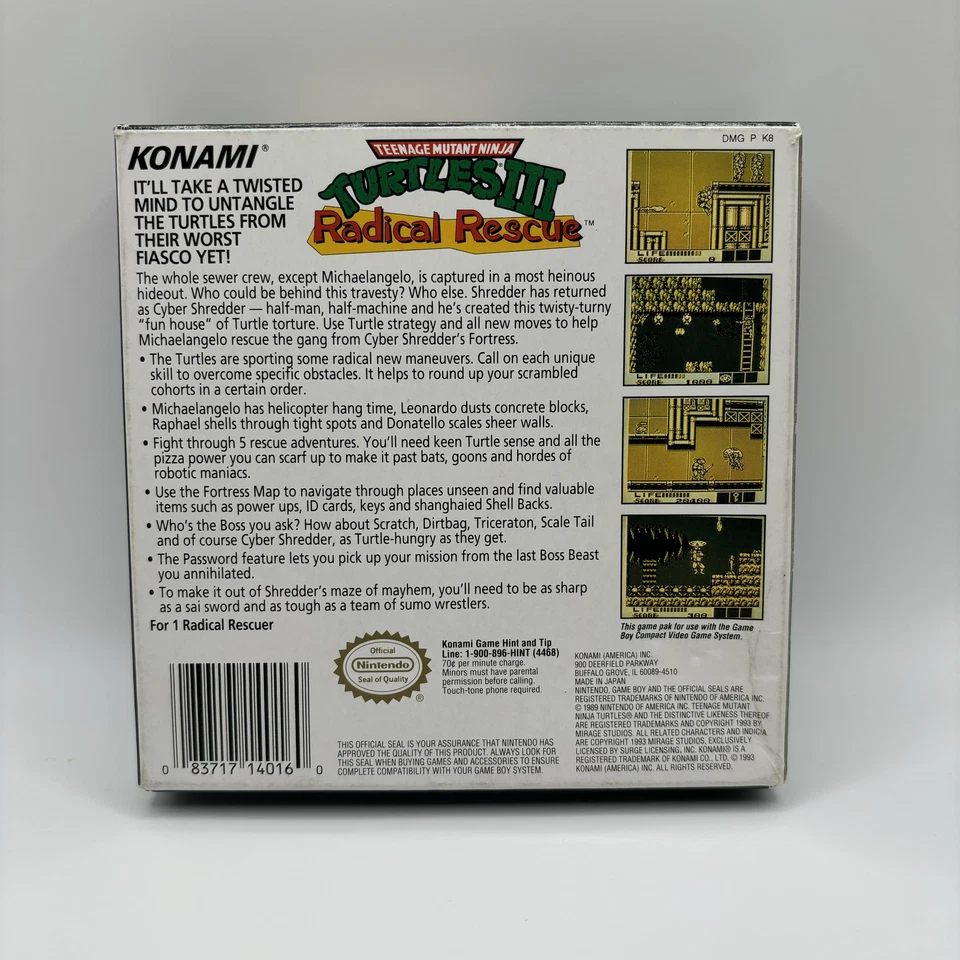 Teenage Mutant Ninja Turtles III Radical Rescue - Nintendo GAME BOY - Originale - Immagine 4 di 4