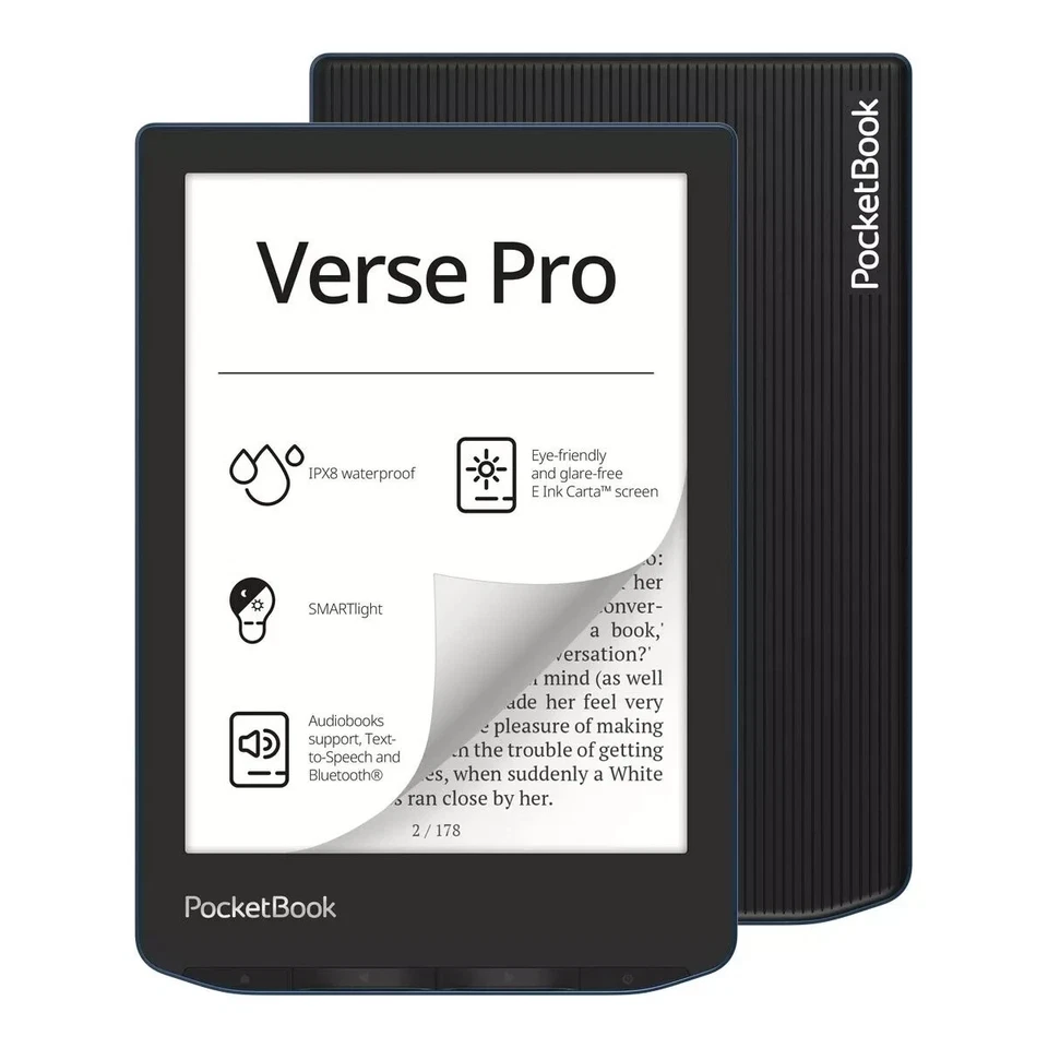 PocketBook Verse Pro Azure 1072x1448 6" E Ink 16GB 1500 mAh Wi-Fi Bluetooth - Image 2 of 4