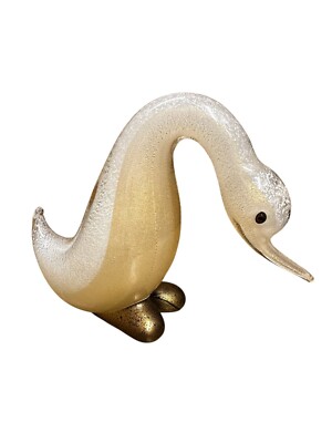 Murano FRATELLI TOSO OPAL Goldflecken Ente