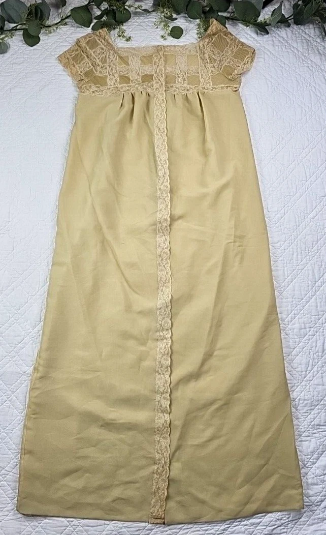 Abito lingerie donna Christian Dior vintage color panna taglia M pizzo e chiffon