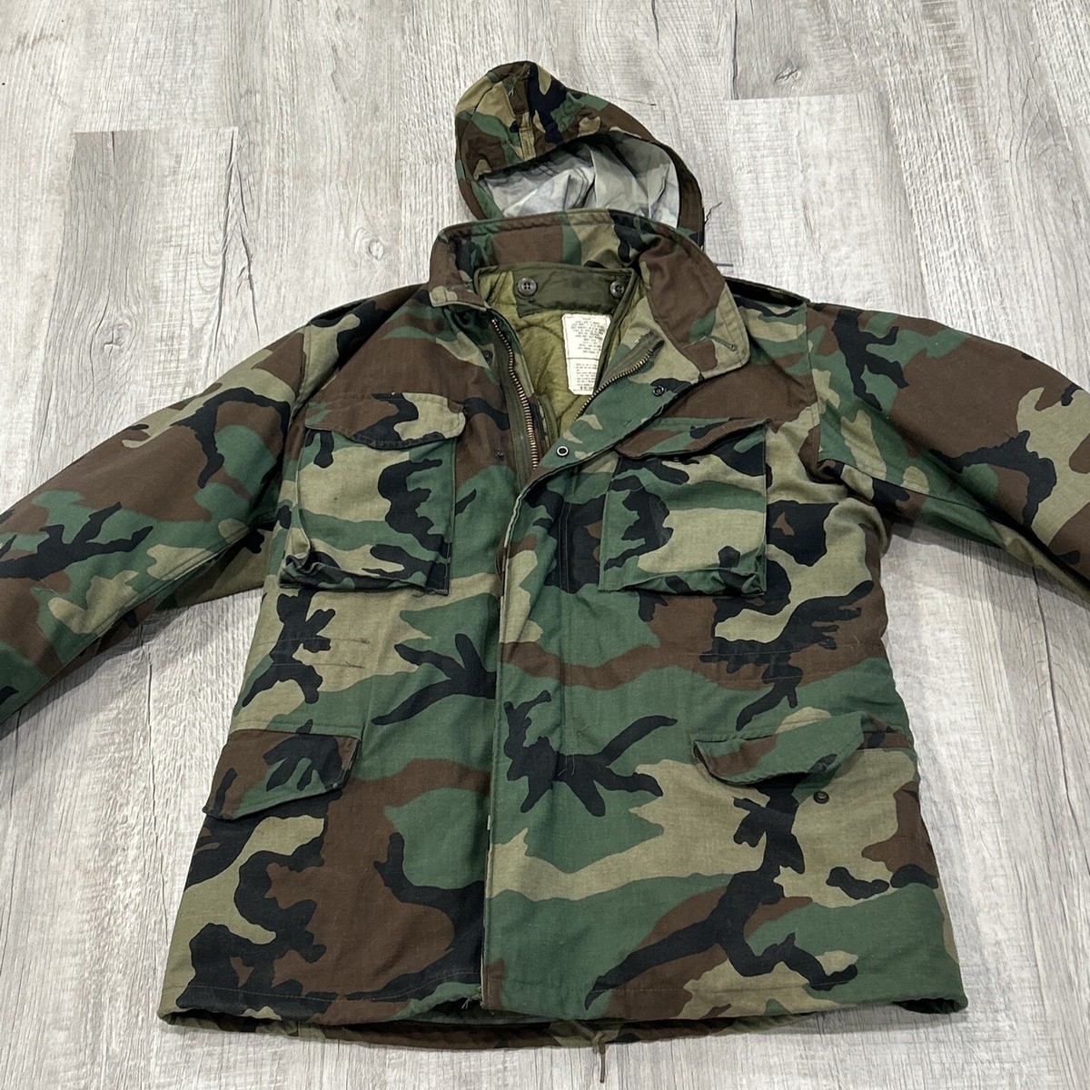 VTG Military Jacket M Guida Field Cold Weather Camouflage Green