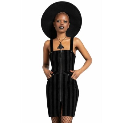 NWT Killstar Black Vertical Stripe Dress Goth Punk Emo Metal Alternative  Club XL | eBay