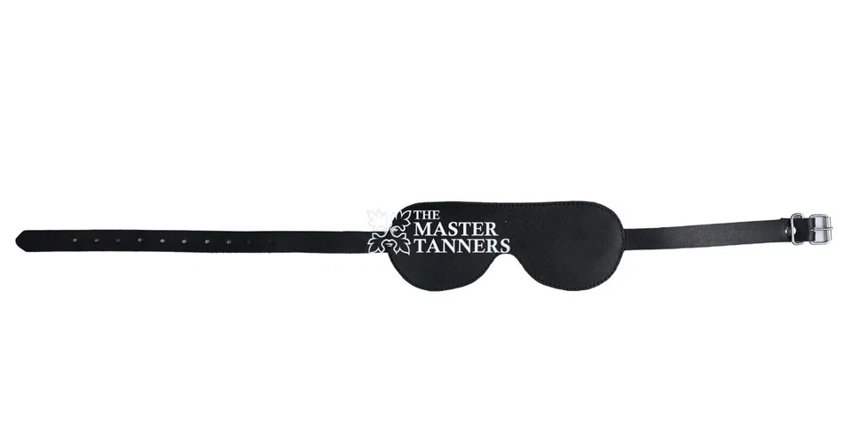 Blindfold for Couples Real Leather Role Play Eye Mask with Adjustable Strap - Image 4 of 4