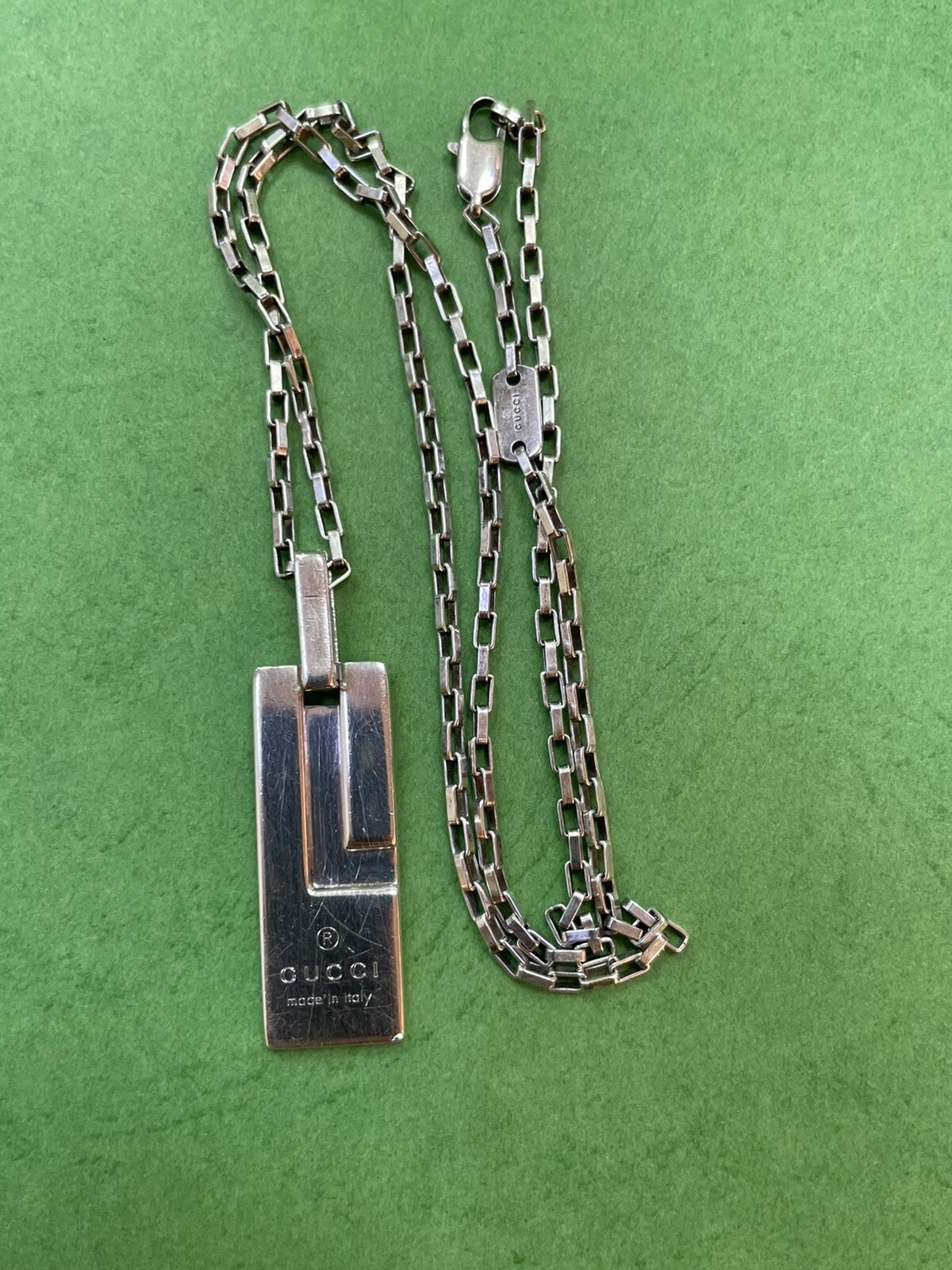 Pendentif Collier Chaîne Authentique GUCCI   925 Argent 30 Grammes R5