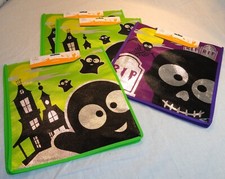 4 Halloween Trick or Treat Reusable Shopping Bags Ghosts Haunted Skeleton Skull