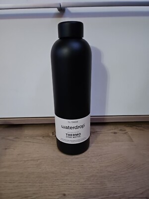 Waterdrop Flasche, steel Bottle 1 Liter  Neu Unbenutzt in Schwarz Bild