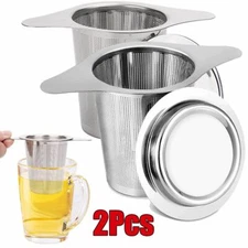 2 Pcs Stainless Steel Mesh Tea Infuser Reusable Strainer Loose Tea Leaf Filter