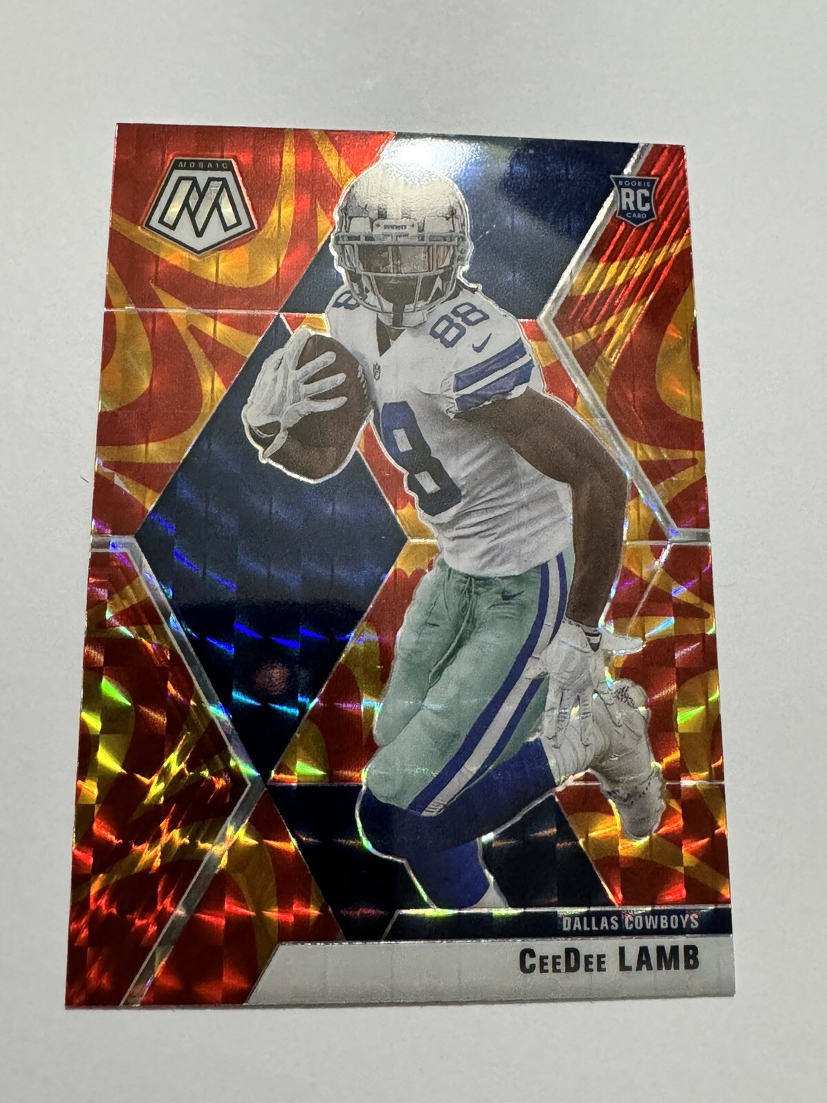 2020 Mosaic #207 Ceedee Lamb RC Orange Reactive Prizm Cowboys