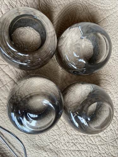 Set Of 8 Vintage Silver Fade Roly Poly Rocks Glasses MCM with Carrier - Picture 17 of 24