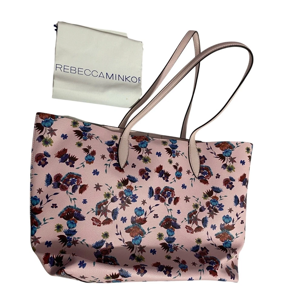 Rebecca Minkoff Quilted Handbag Pink Floral Print Shoulder Bag – Designer Style