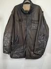Barbour Bushman Leather Jacket Mens XXL Brown Heavy Wool Lined Utility Field