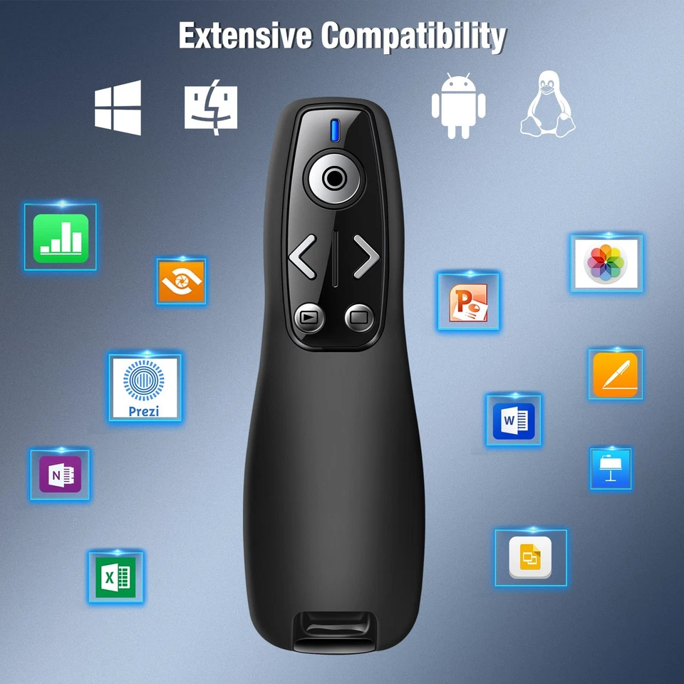 2 in 1 Powerpoint Presentations,RF 2.4GHz Wireless Presenter Clicker Remote - image 3 of 4