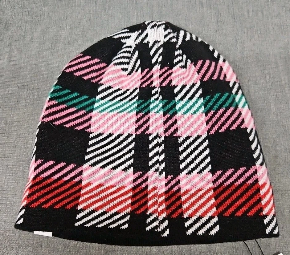 Gorro Vera Bradley Negro/Rayas CINTAS CUADROS Reversible Nuevo con Etiquetas Foto 4 de 4
