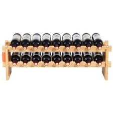 Uimoso 18-72 Bottle Stackable Modular Wine Rack Bamboo Wood Shelf 2-8-Tier