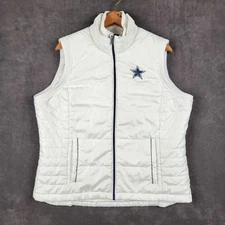 Dallas Cowboys NFL G-III Puffer Vest Womens XL White Full Zip