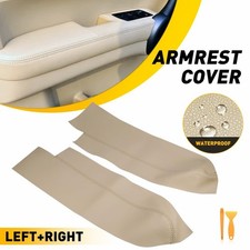 Beige Pair Leather Front Door Panels Armrest Covers For 2007-2012 Cr-v Honda Crv