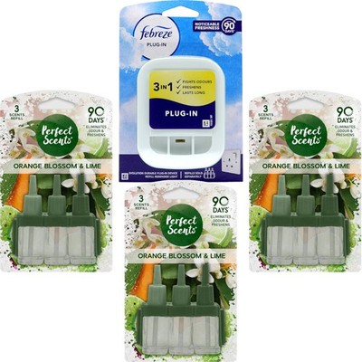 Febreze - Plug-In mit 3x Perfect Scents 20ml Nachfüller (Orangenblüte & Limette)