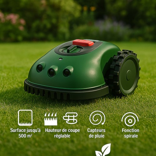 Robot tondeuse sans fil mulching ONLI R400 pour pelouse résidentielle de 400m2