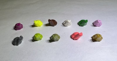 Lego Lot Of 11 Frogs Frog Tree Green Pink Yellow White Grey Gold Brown New City