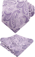 Mens Paisley Tie Handkerchief Casual Floral Necktie Set