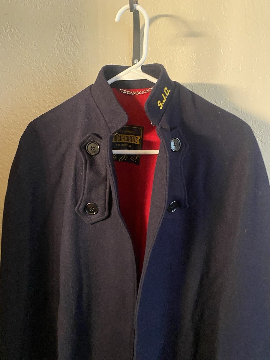 Vintage WWII BRUCK-Curtis Navy Blue Wool Nurses Uniform Blue Cape