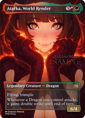 MTG - Atarka, World Render - Fanart Borderless Style - EDH / Playtest