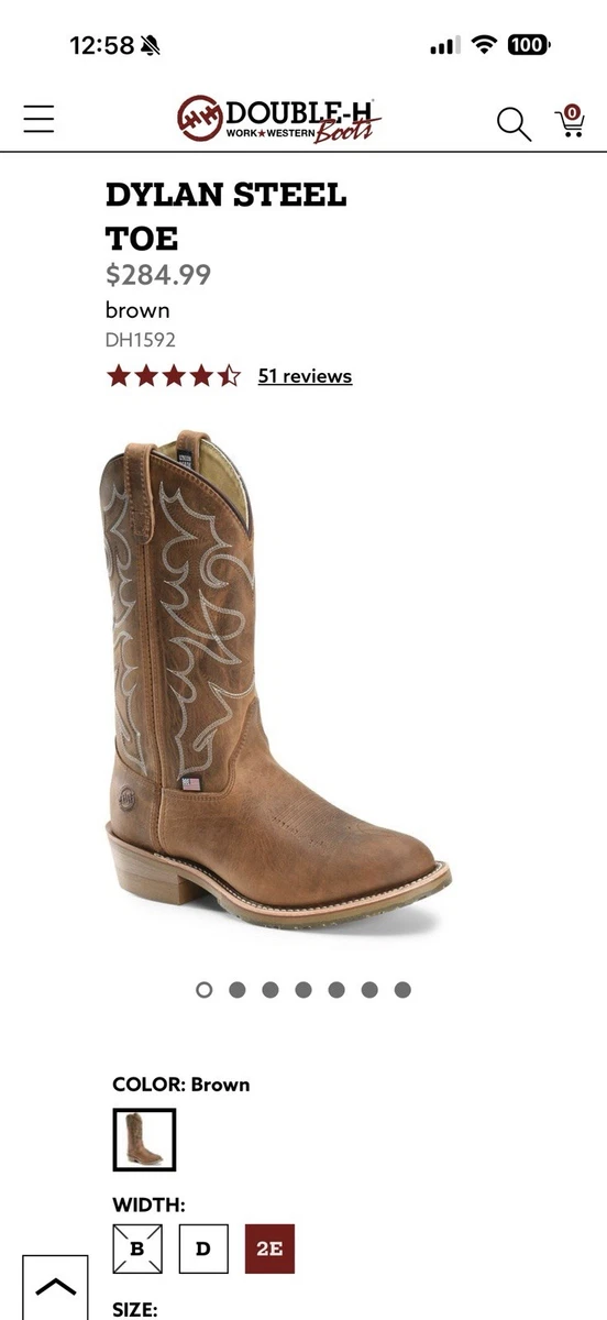 Double-H Boots E Brown Boots for Men for Sale | Shop New 