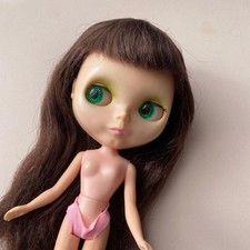 Vintage Kenner Blythe Doll 1972 Brunette 6-Line Pink Eye Fade Hair Frizz No Wais
