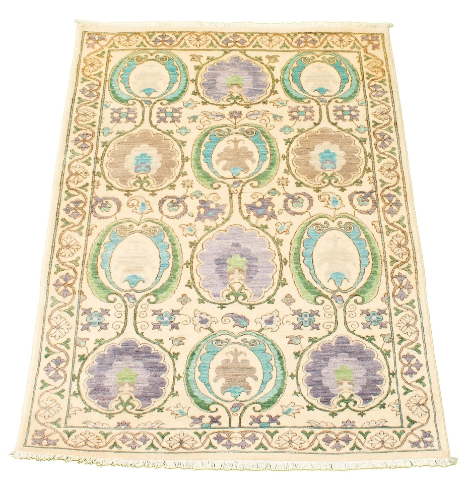 4'2" x 5'11" Hand Knotted Area Rug Traditional Oriental Wool Carpet - Image 3 of 4