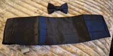 French Connection Black Cummerbund And Bow Tie Set. Size 34. BNWT