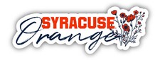 Syracuse Orange Script Floral Sticker/Magnet - School Decor