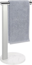 Hand Towel Holder Stand for Bathroom, L- Shaped Standing Hand Towel Rack, Towel