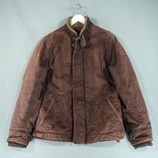 Vintage Abercrombie & Fitch Jacke Herren mittelbraun Sherpa gefüttert klassisch Trucker