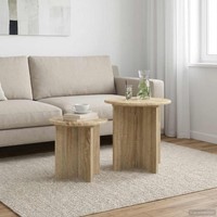 Beistelltisch-Set 2 Stk. Sonoma-Eiche Ø 45 X 45 Cm