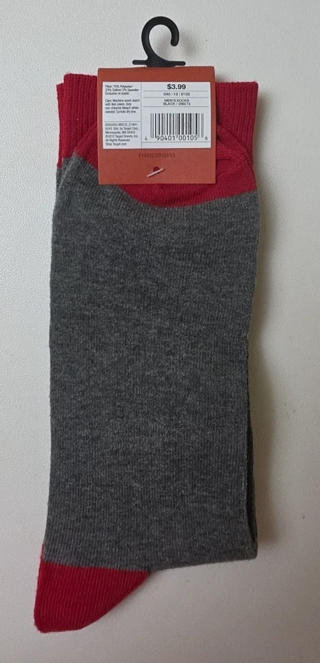 MOSSIMO Calcetines Navidad Calavera Hueso Santa Sombrero Gris/Rojo Hombre Zapato Talla 8-11 Foto 3 de 4