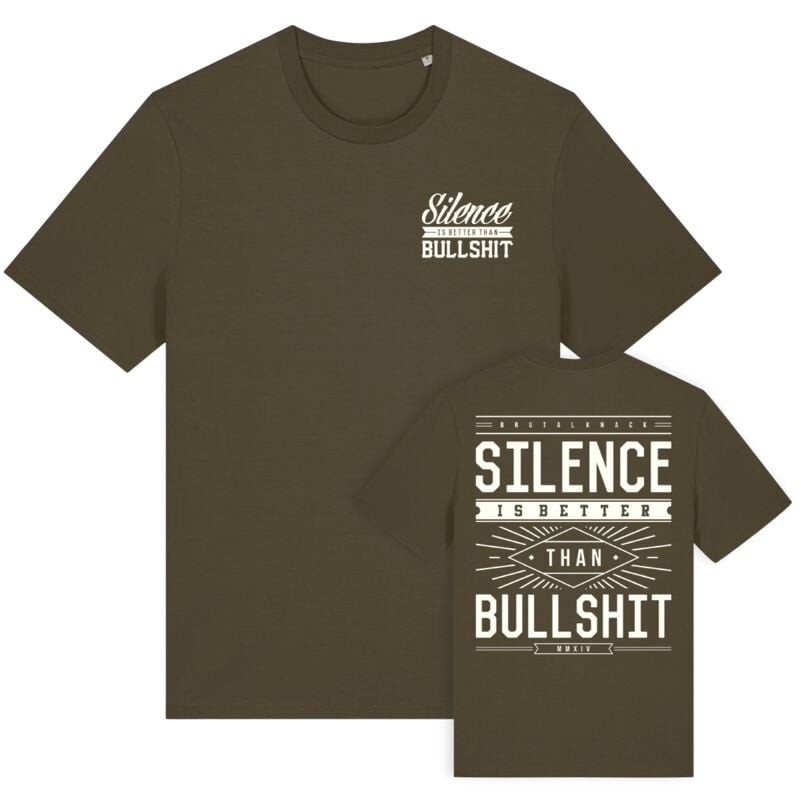 Футболка Brutal Knack, футболка Herren Silence цвета хаки, Базовая одежда для рок-н-ролла