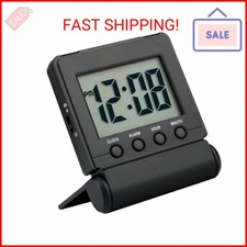 FAMICOZY Compact Digital Travel Alarm Clock with High/Low Volume Options,Simple