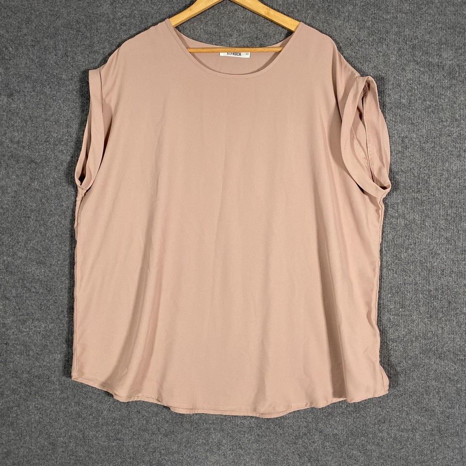 St Frock Top Womens 22 Pink Tunic Sleeveless Scoop Neck Summer Casual Blouse