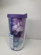 Tervis 16 Oz. Paw Print Purple Tumbler New With Tags