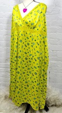 Torrid Dress Women 6X Yellow Betsey Johnson Satin Slip Midi Lace Sexy