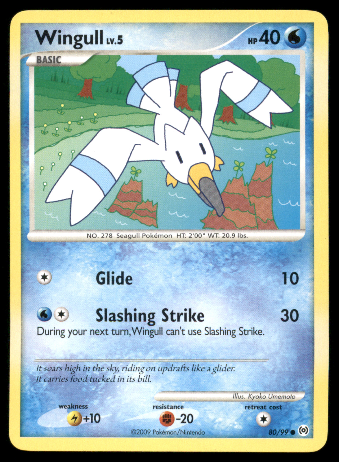 Wingull 80/99 Arceus Platinum Regular Non Holo 2009 Pokemon Card Light Played LP