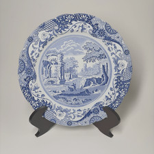 Lot of 6 Spode Blue Italian Dinner Plates Scalloped 10 1/2" UK