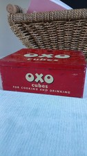 Vintage Old OXO Cubes Metal Tin Box & Lid King George VI Collectable