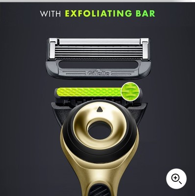 Gillette Labs Herren Champion Gold Edition Rasierer mit Peelingstab und Ständer
