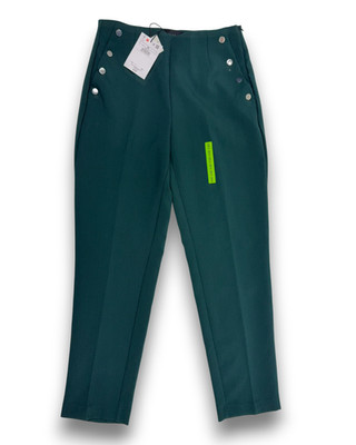 Mohito Damen Hose Grün Gr. 36 elegante Hose gerades Bein Mid Waist Knöchellang