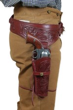 Fondina pistola cintura revolver pistola pelle lavorata .22 .35/357 .44/45 Cal Western