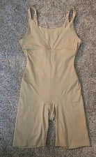 Flexees Maidenform Shapewear Bodysuit 2556 Womens SZ Med Beige Body Shaper