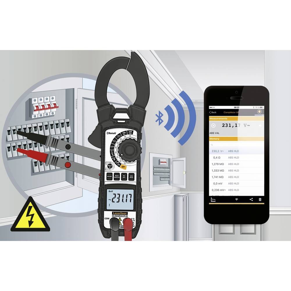 Laserliner ClampMeter XP BT : Pince ampèremétrique pour électricien