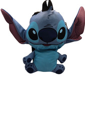 Disney Lilo Stitch Plush Backpack Blue Stuffed Animal Zipper School Travel Bag